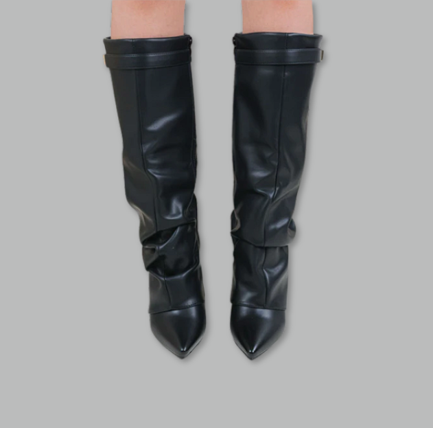 Verona Luxe Boots Glattleder - Schwarz