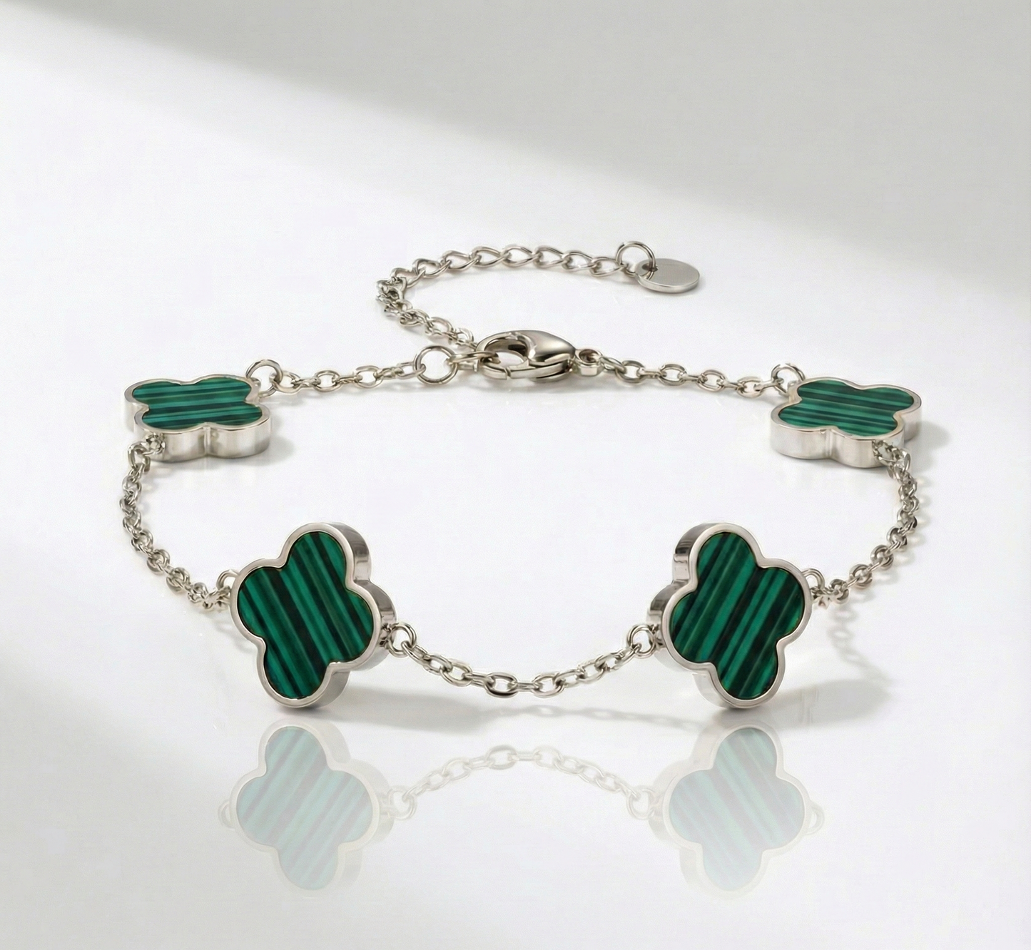 Kleeblatt-Armband Malachit