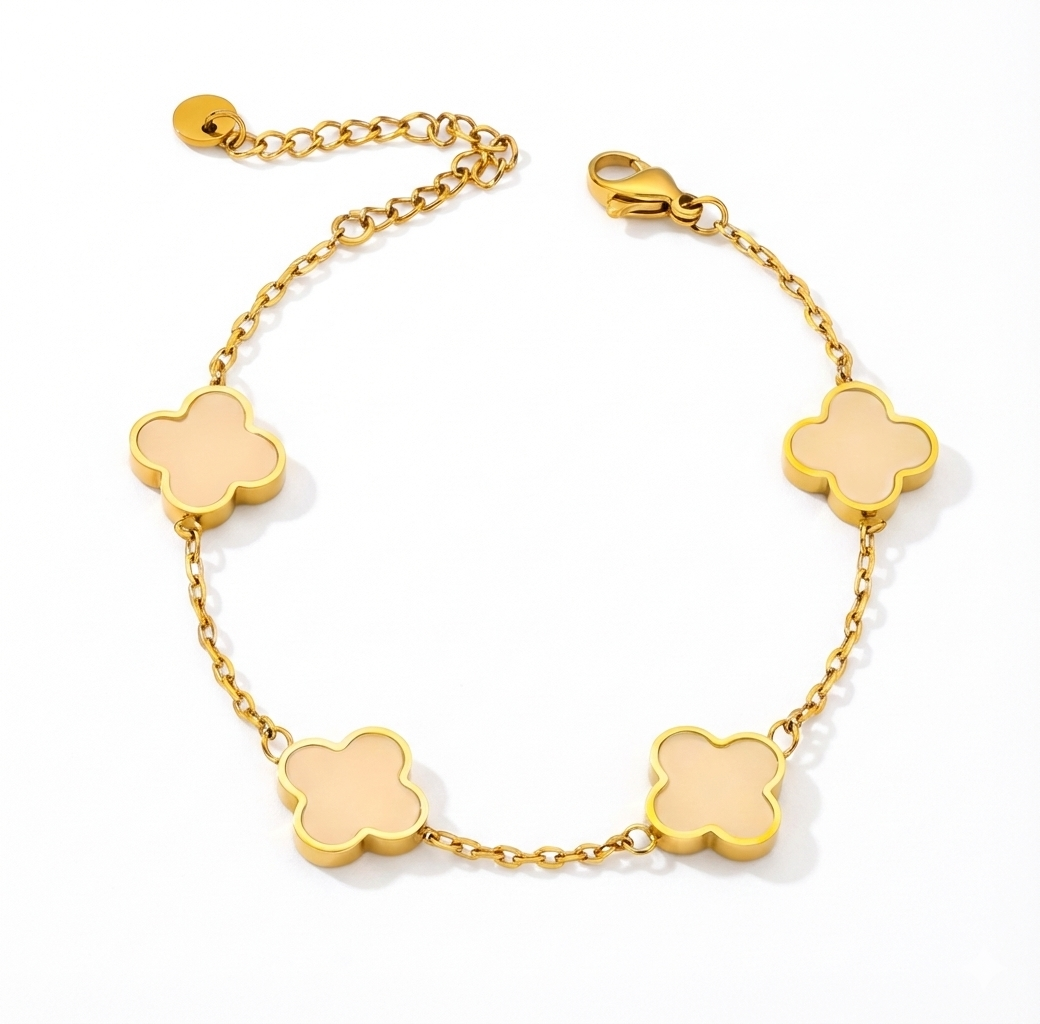 Kleeblatt Armband Nude