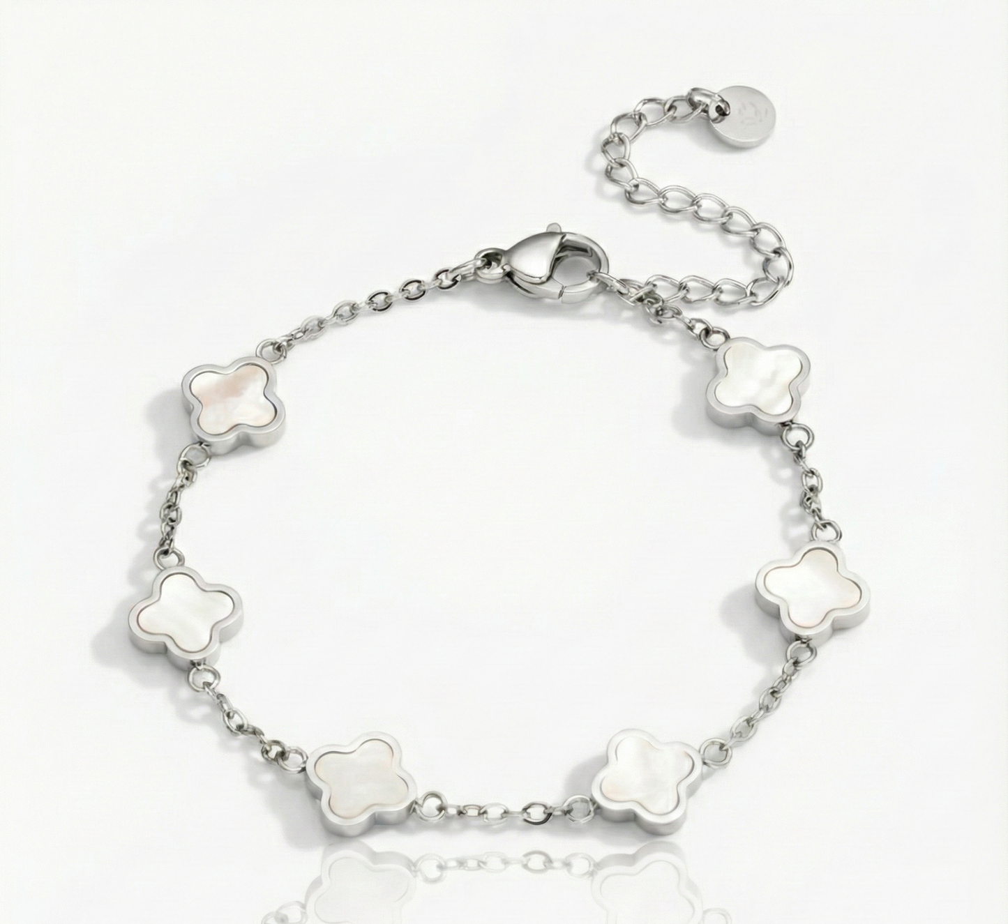 Kleeblatt-Armband Perlweiß