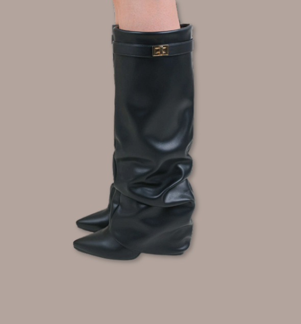 Verona Luxe Boots Glattleder - Schwarz