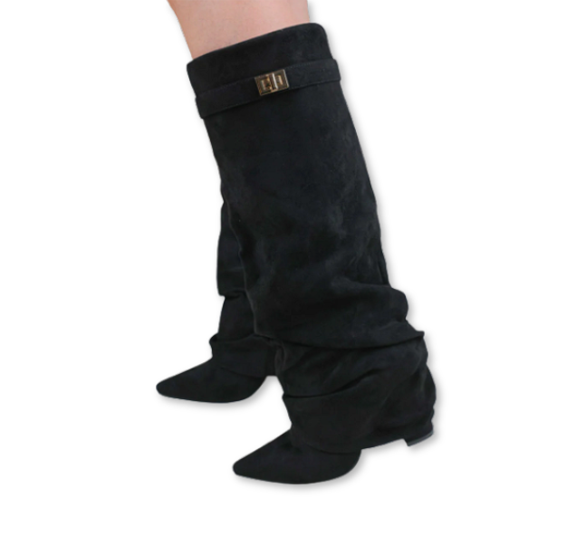 Verona Luxe Boots weiches Wildleder - Schwarz