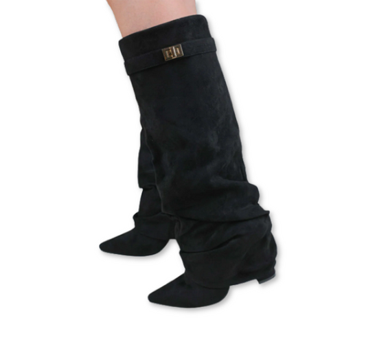 Verona Luxe Boots weiches Wildleder - Schwarz