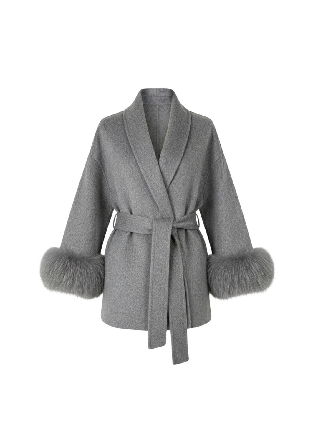 Wollmantel mit Kunstfell