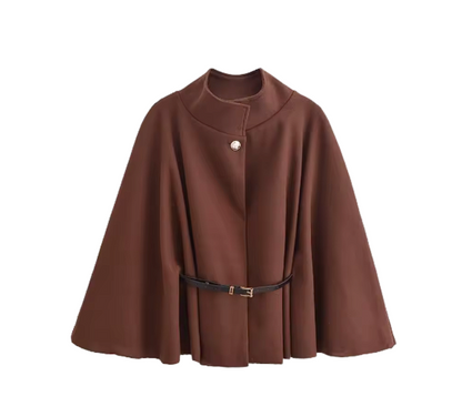 Navy Cape Jacke mit Taillengürtel