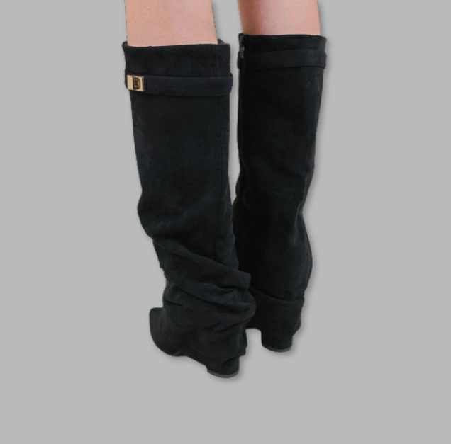 Verona Luxe Boots weiches Wildleder - Schwarz