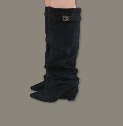 Verona Luxe Boots weiches Wildleder - Schwarz