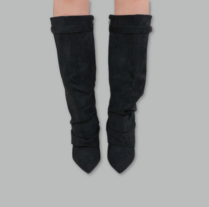 Verona Luxe Boots weiches Wildleder - Schwarz