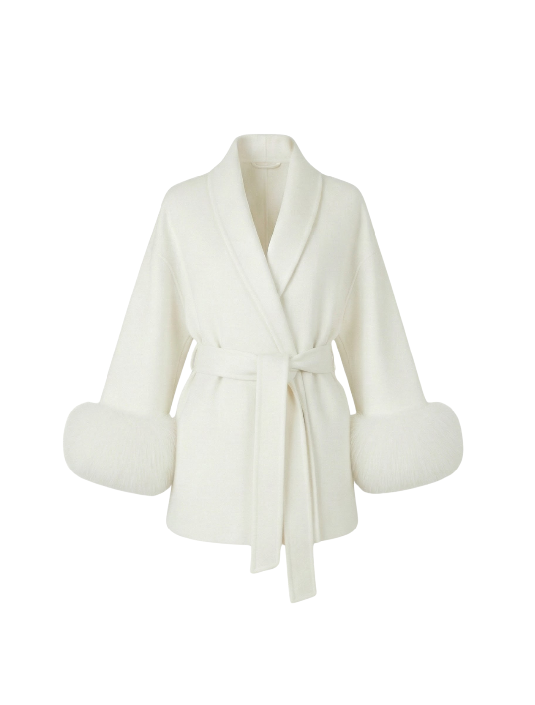 Wollmantel mit Kunstfell