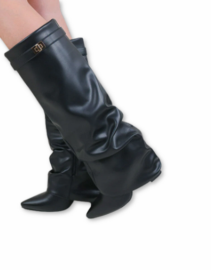 Verona Luxe Boots Glattleder - Schwarz