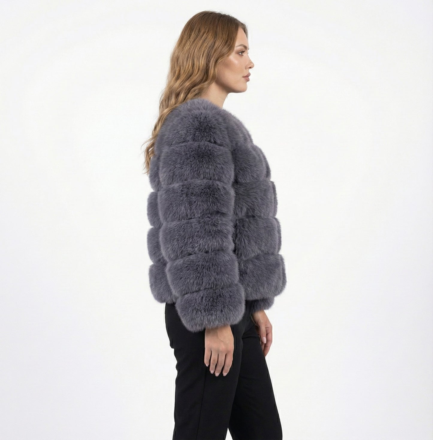 Eleganter Faux-Fur Mantel