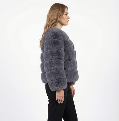 Eleganter Faux-Fur Mantel