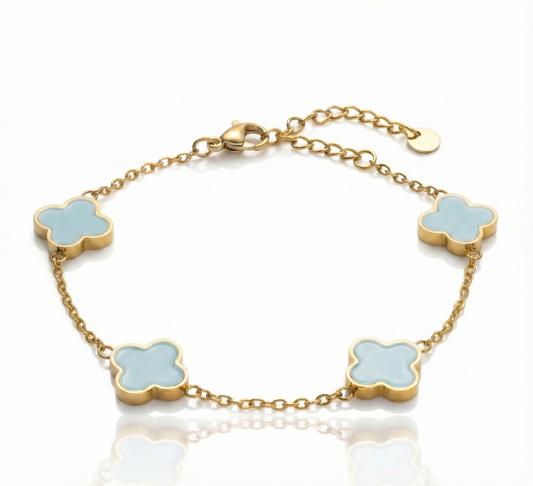 Kleeblatt-Armband Baby Blau
