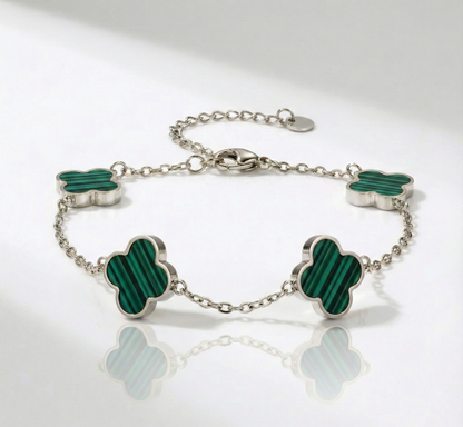 Kleeblatt-Armband Malachit