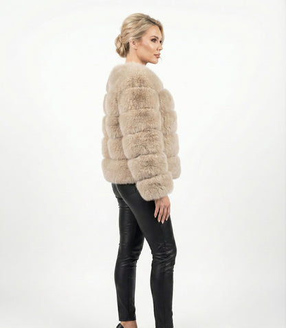 Eleganter Faux-Fur Mantel