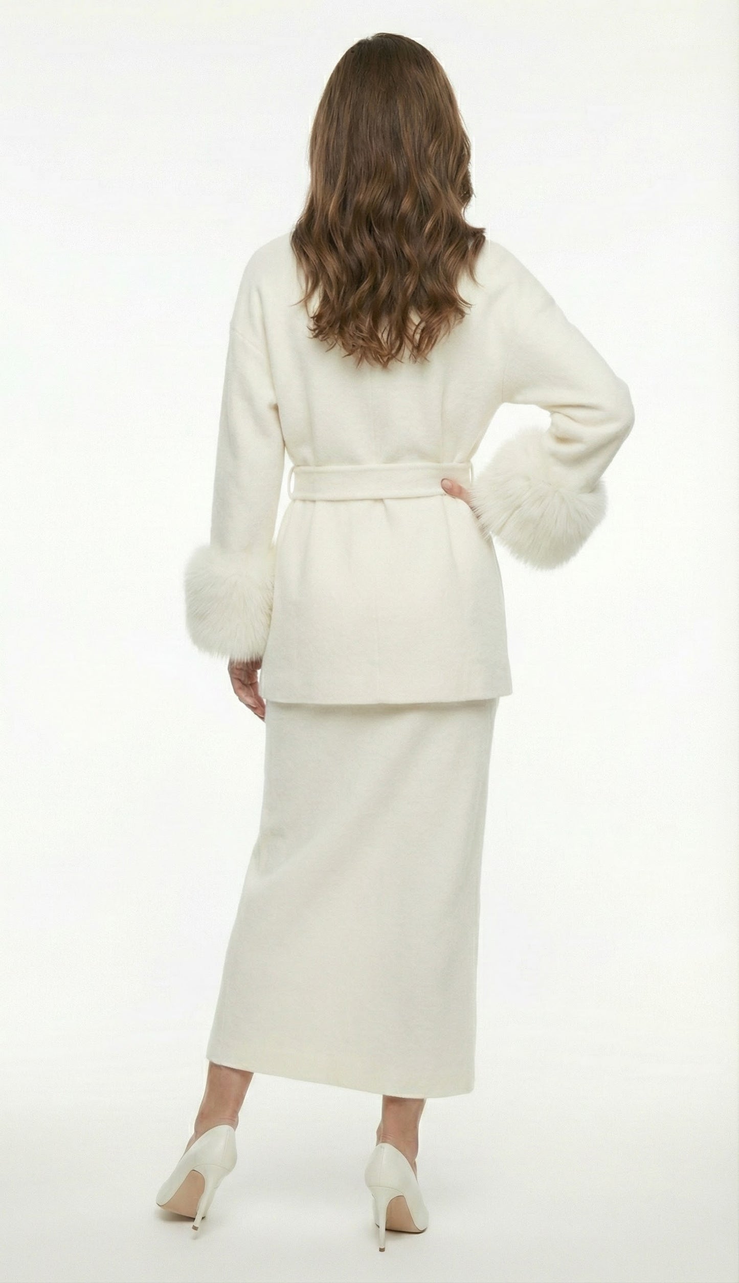 Wollmantel mit Kunstfell