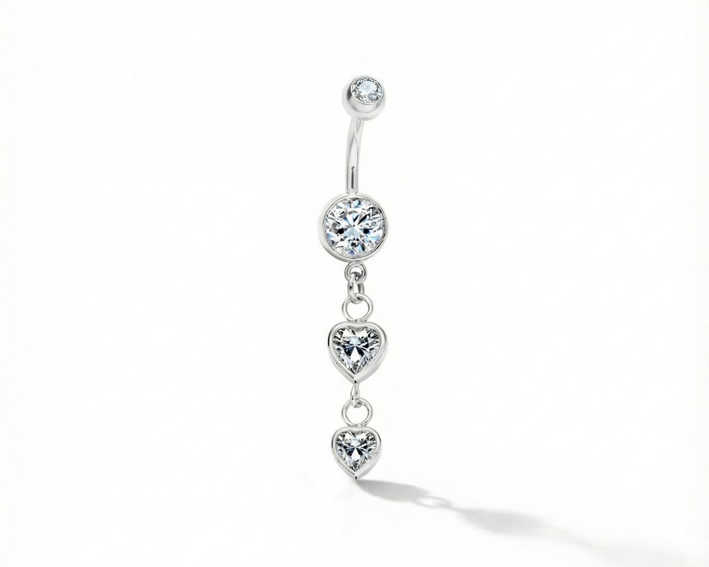 Herz-Kristall Bauchnabelpiercing