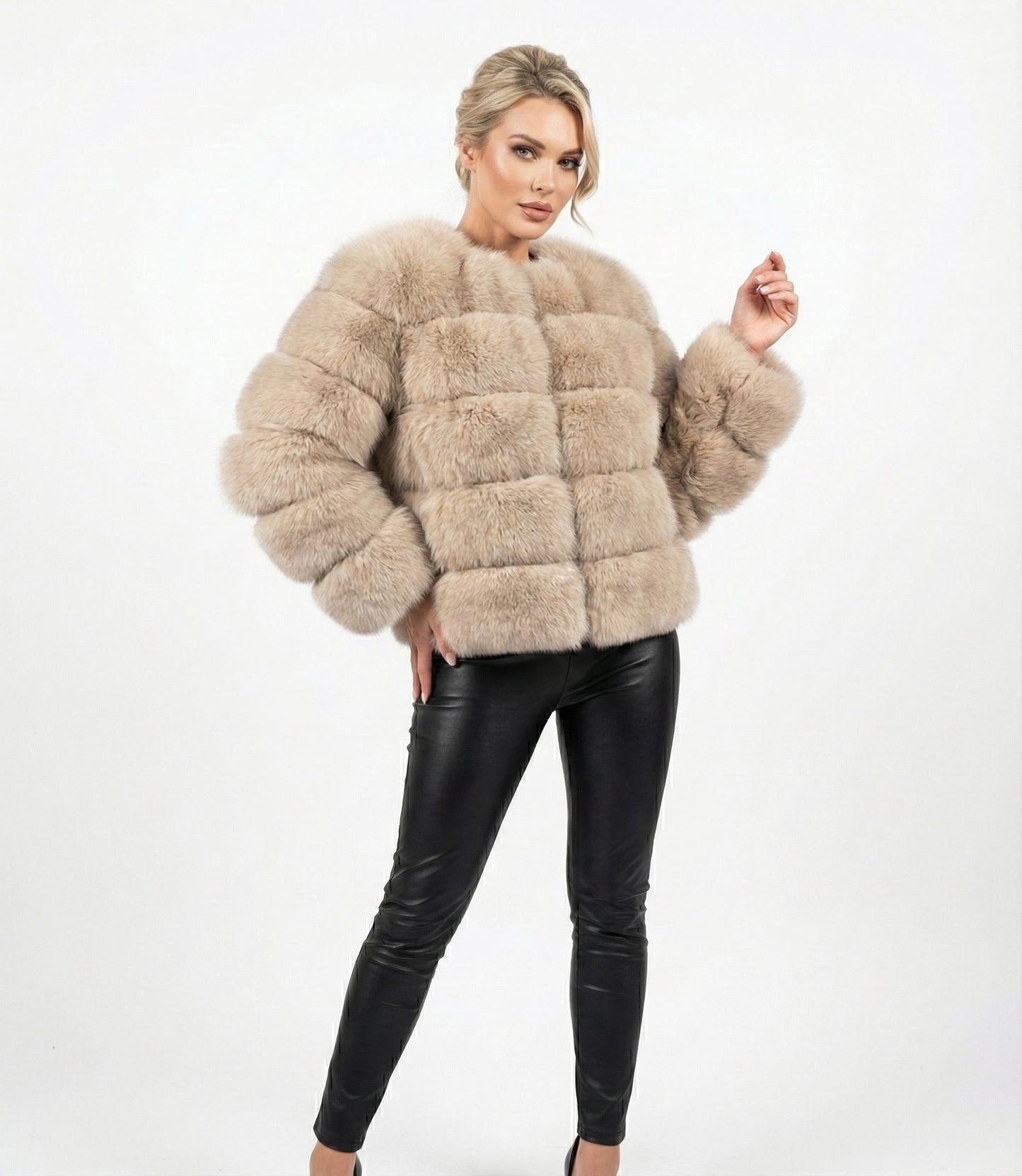 Eleganter Faux-Fur Mantel