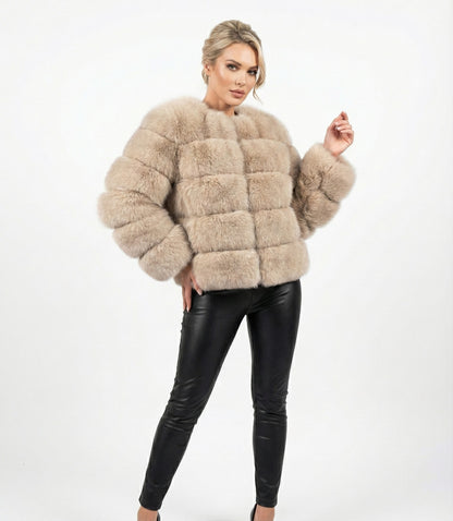 Eleganter Faux-Fur Mantel