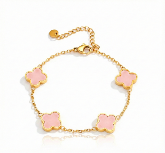 Kleeblatt Armband Rosé Gold