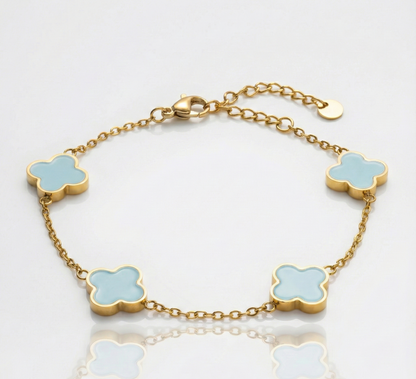 Kleeblatt-Armband Türkis