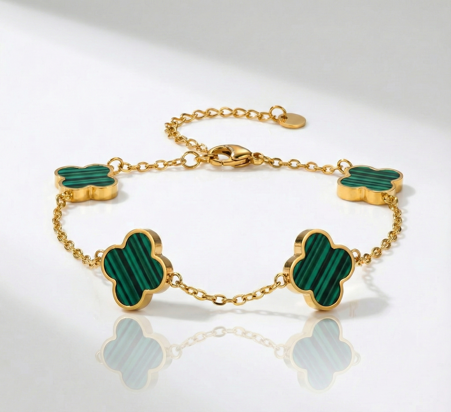 Kleeblatt-Armband Malachit