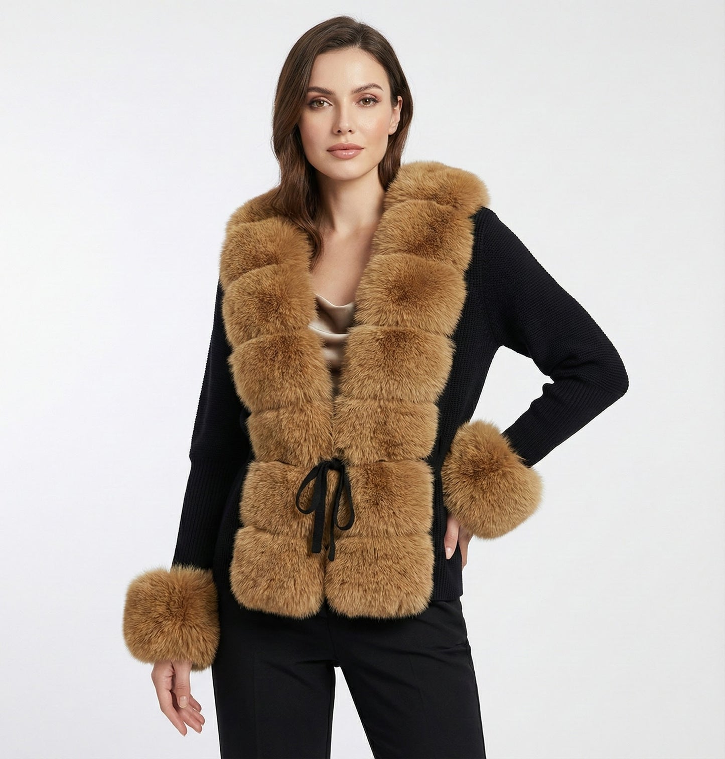 Winter-Couture Strickjacke