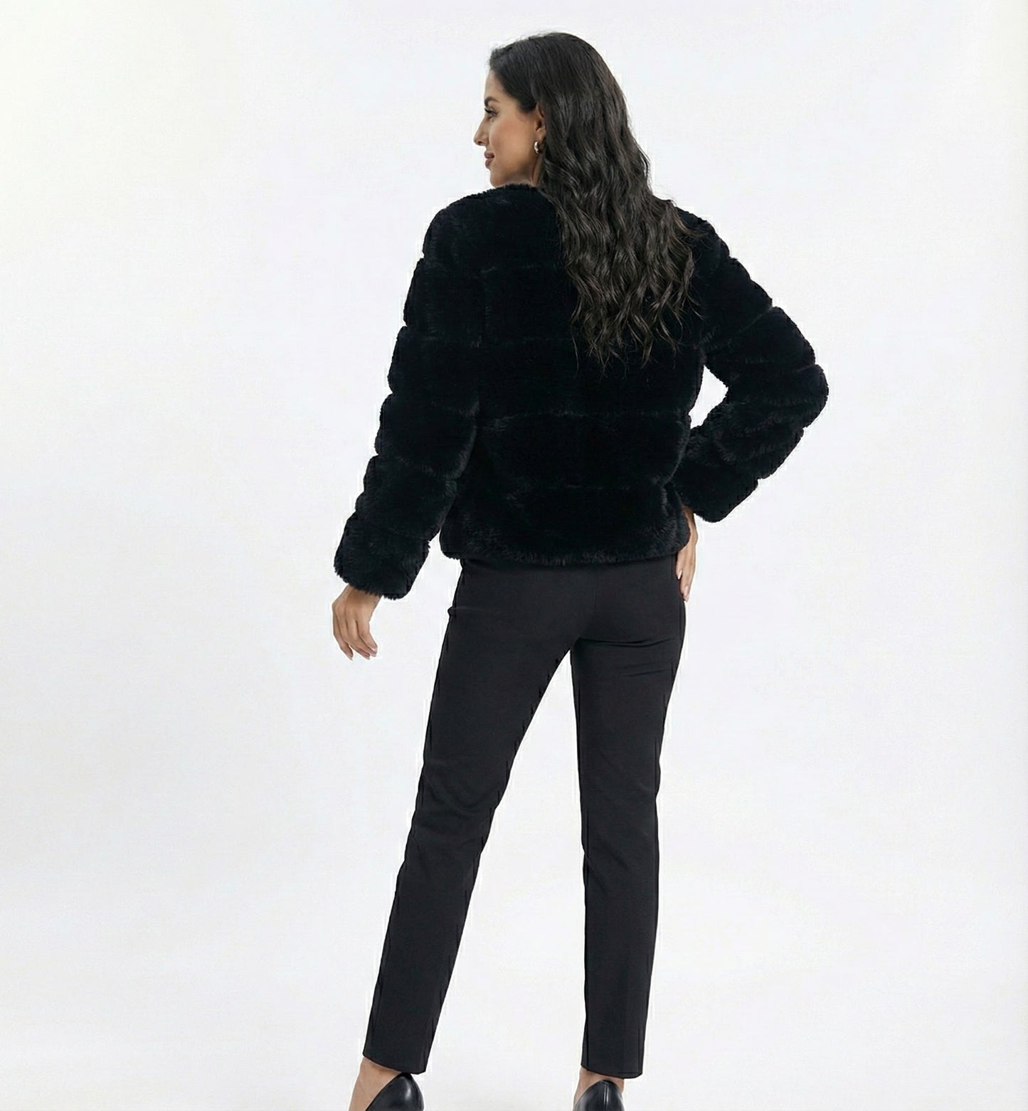 Eleganter Faux-Fur Mantel