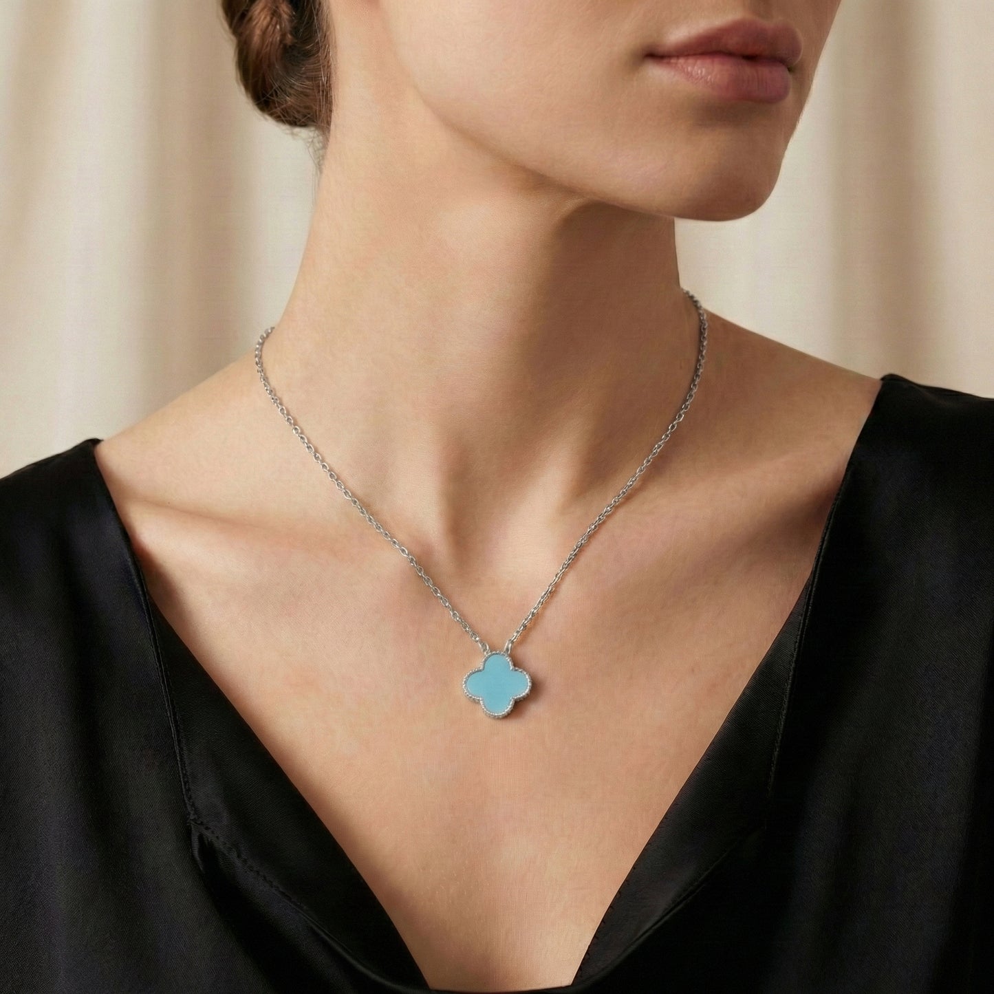 Türkise Kleeblatt Kette