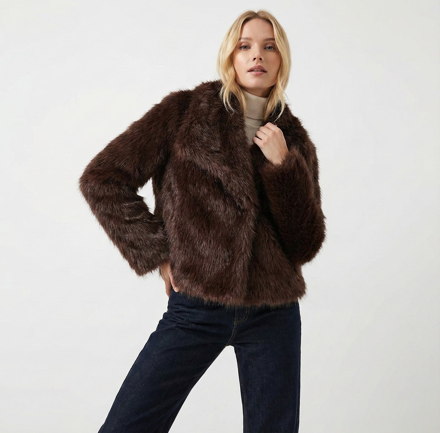 Weiche Faux Fur Jacke