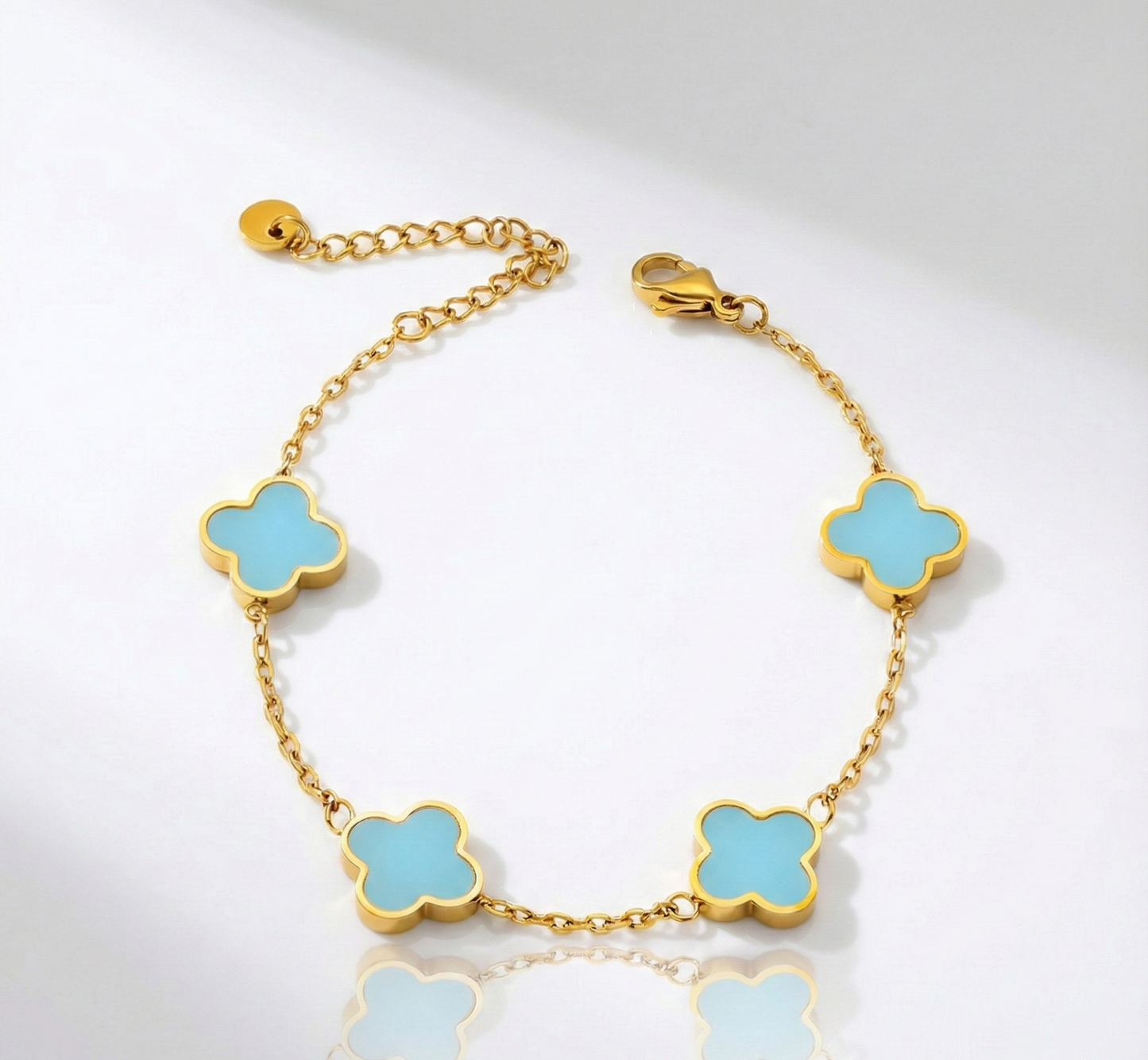 Kleeblatt Armband Türkis