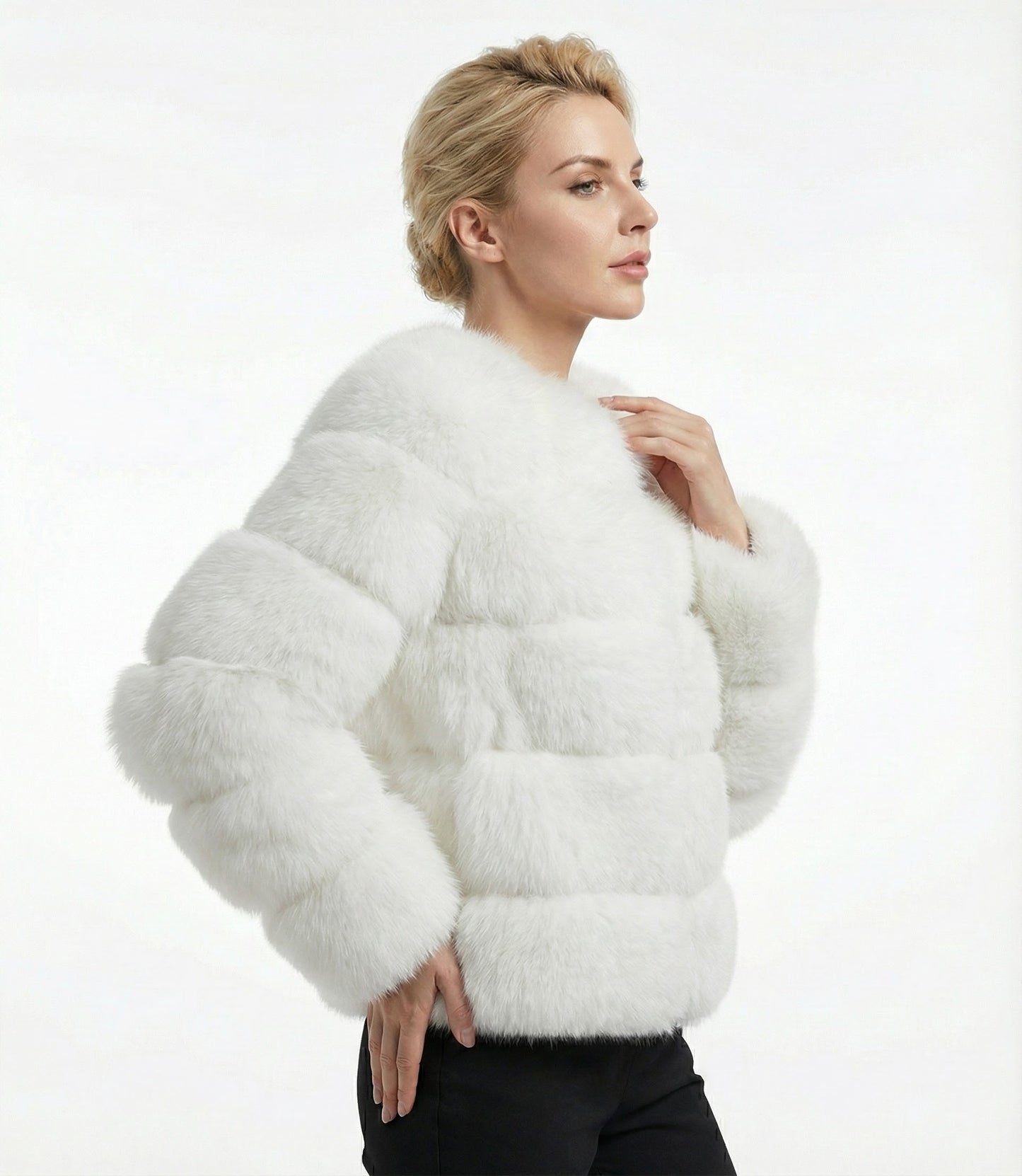 Eleganter Faux-Fur Mantel