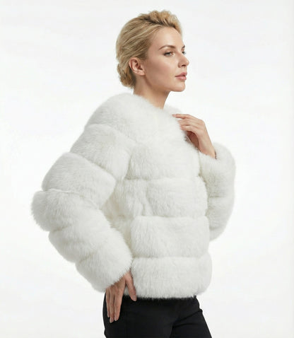 Eleganter Faux-Fur Mantel