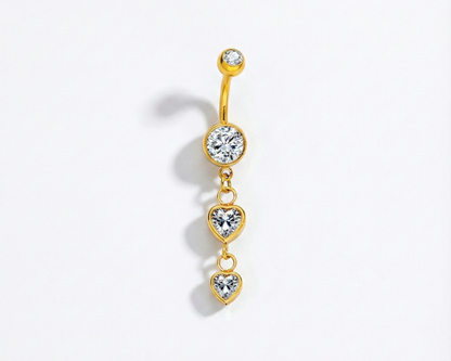 Herz-Kristall Bauchnabelpiercing