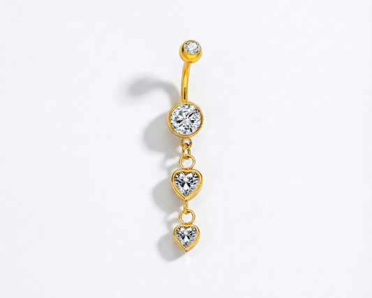 Herz-Kristall Bauchnabelpiercing