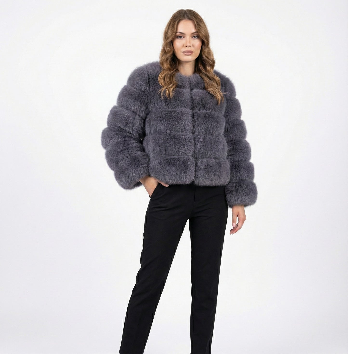 Eleganter Faux-Fur Mantel