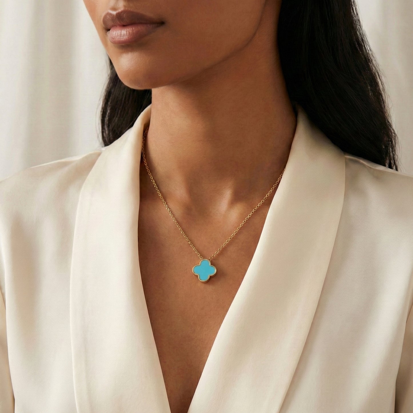 Baby Blaue Kleeblatt Kette