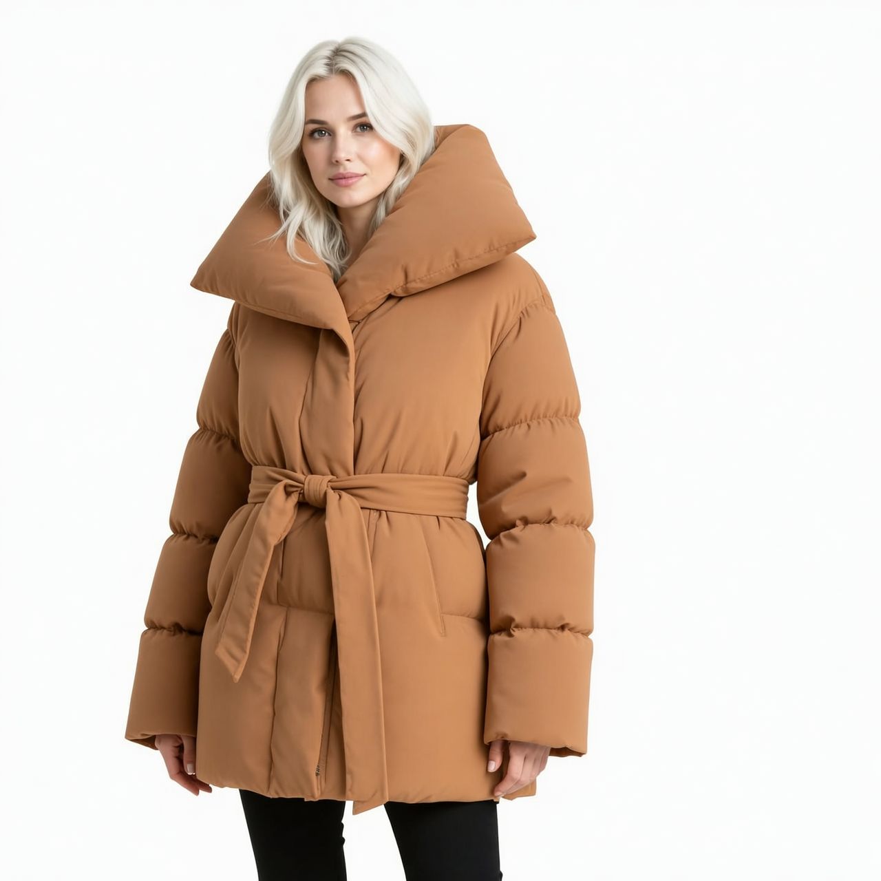 Steppjacke mit Gürtel