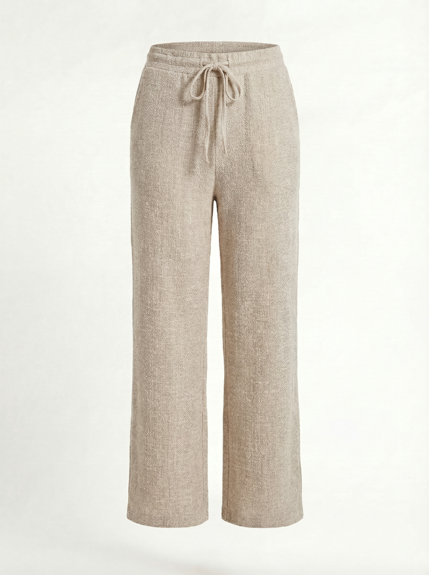 Weite Strickhose Beige