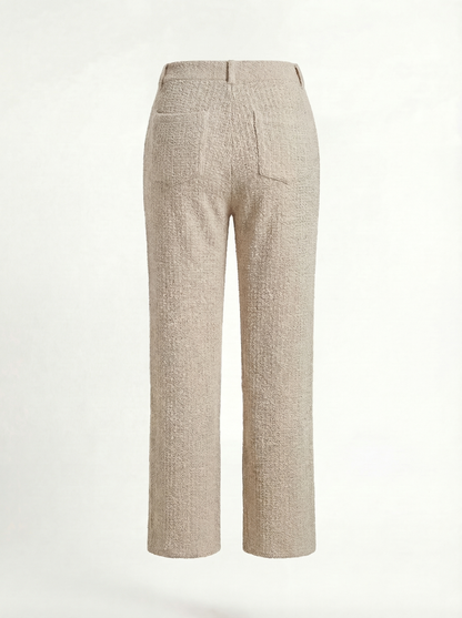 Weite Strickhose Beige