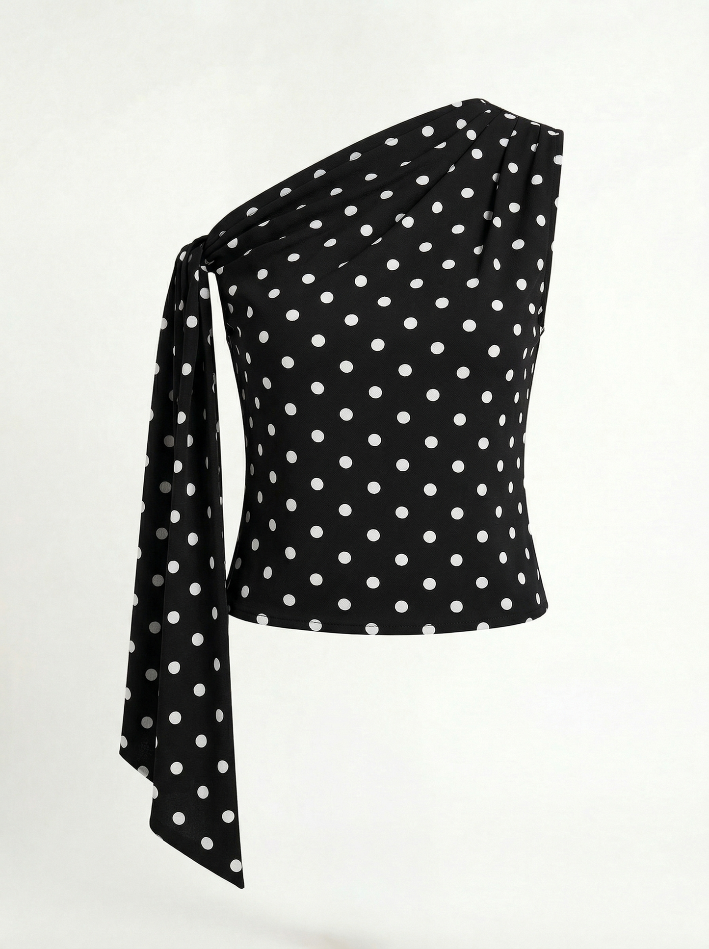 One-Shoulder Top mit Punkten