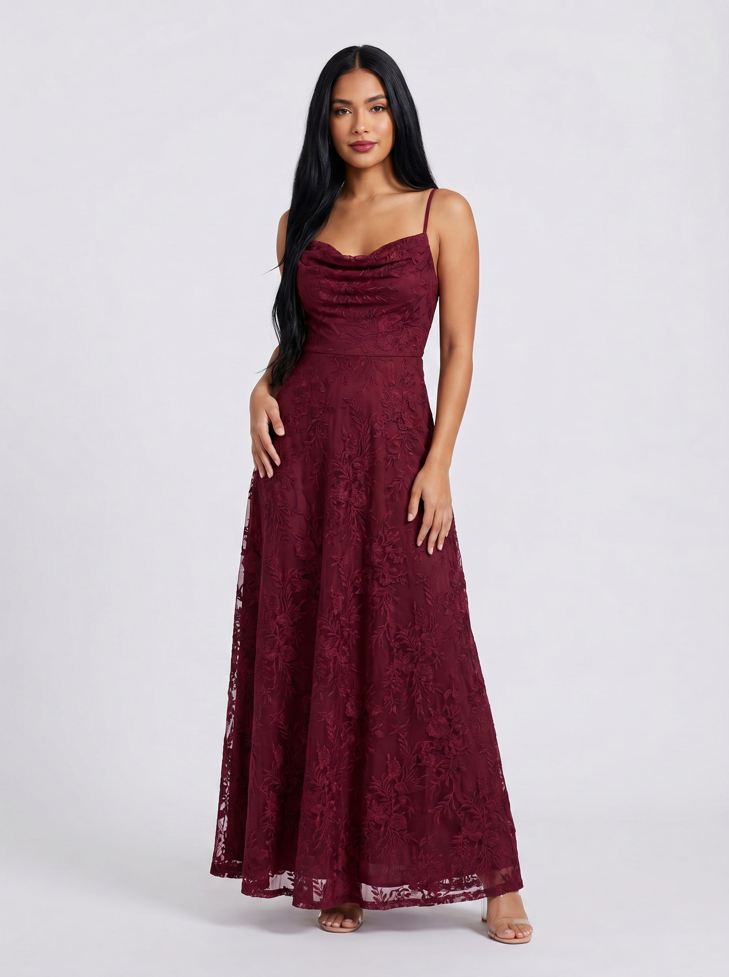 CYLIA I Cowl Lace Dress