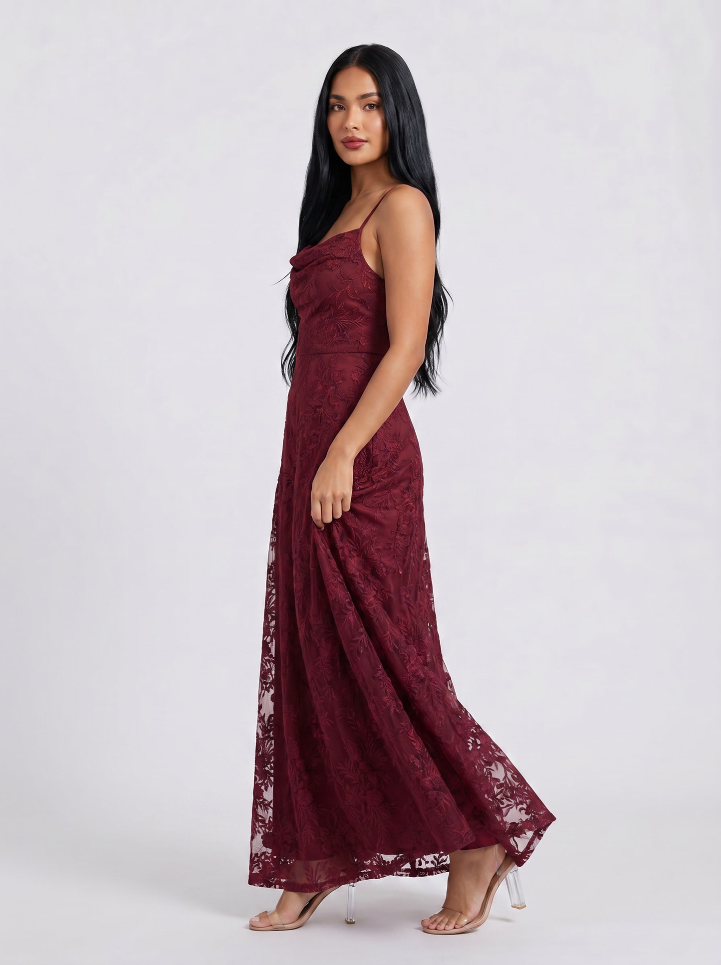 CYLIA I Cowl Lace Dress